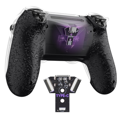 eXtremeRate PS4 Slim ProコントローラーJDM-040/050/055対応用 Type-Cバージョン ボトムシェル【テクスチャードブラック】