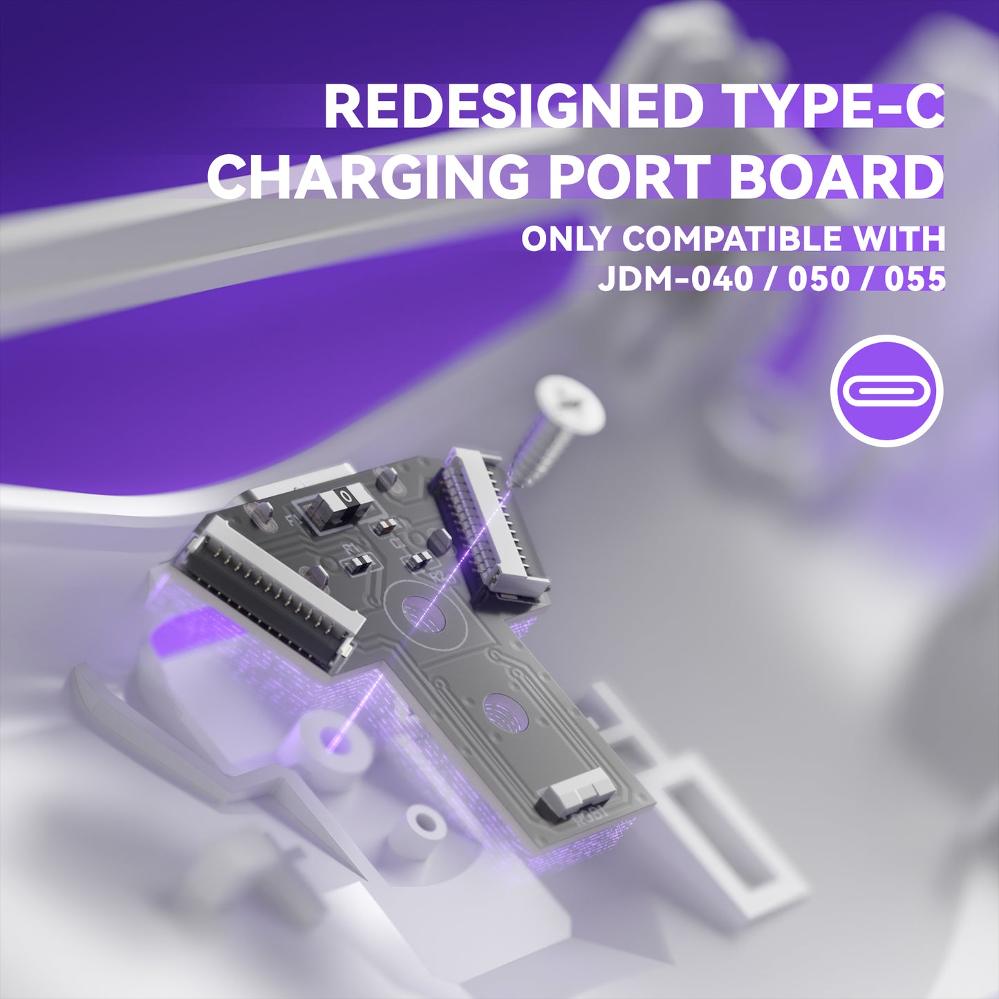 eXtremeRate PS4 Slim ProコントローラーJDM-040/050/055対応用 Type-Cバージョン ボトムシェル【ホワイト】