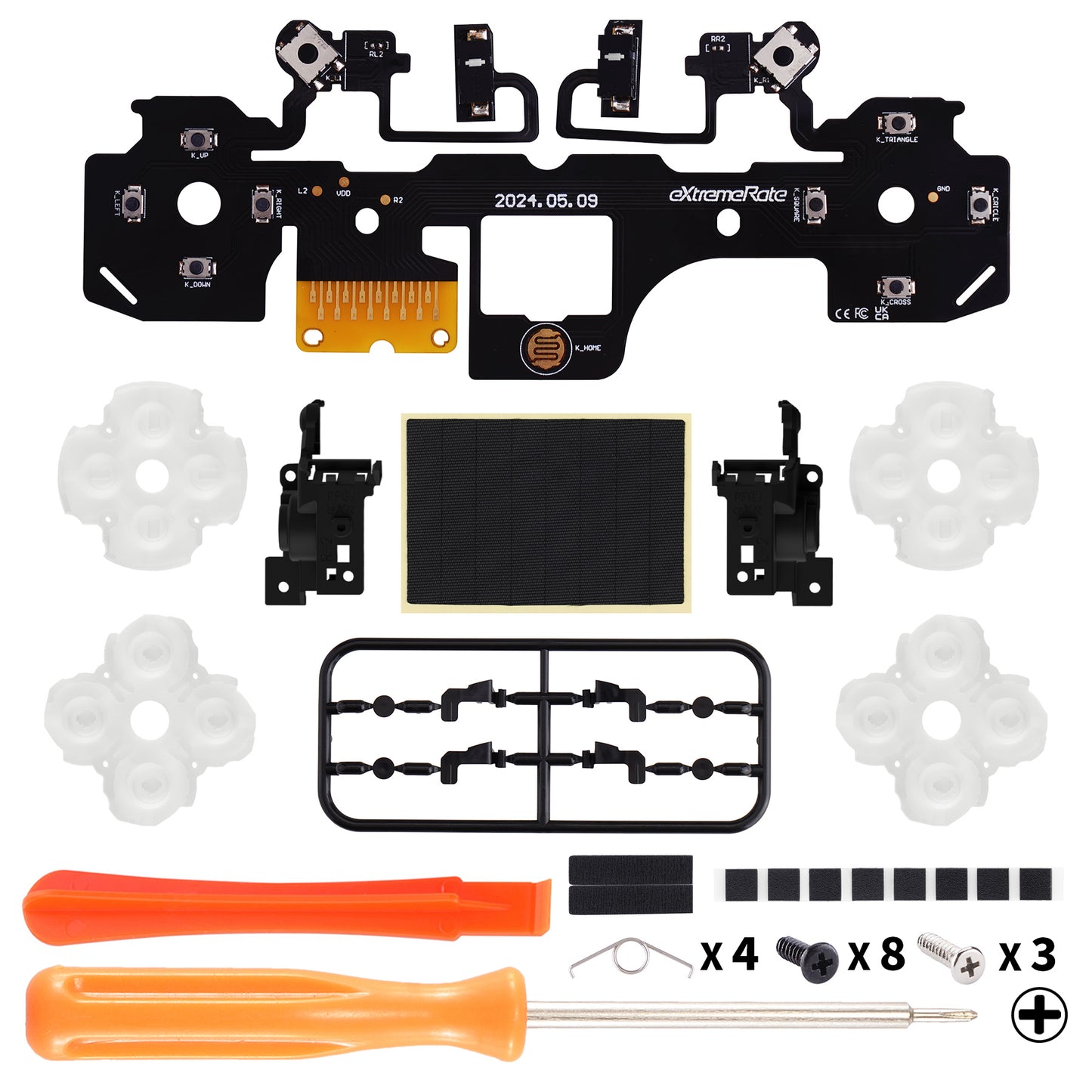 eXtremeRate PS5コントローラーBDM-030対応用ストロングバージョンホールクリッキーキット、ps5コントローラー向けカスタムマイクロスイッチL2R2フェイスボタンクリッキ―キット＆タクティルL1R1マウスクリック