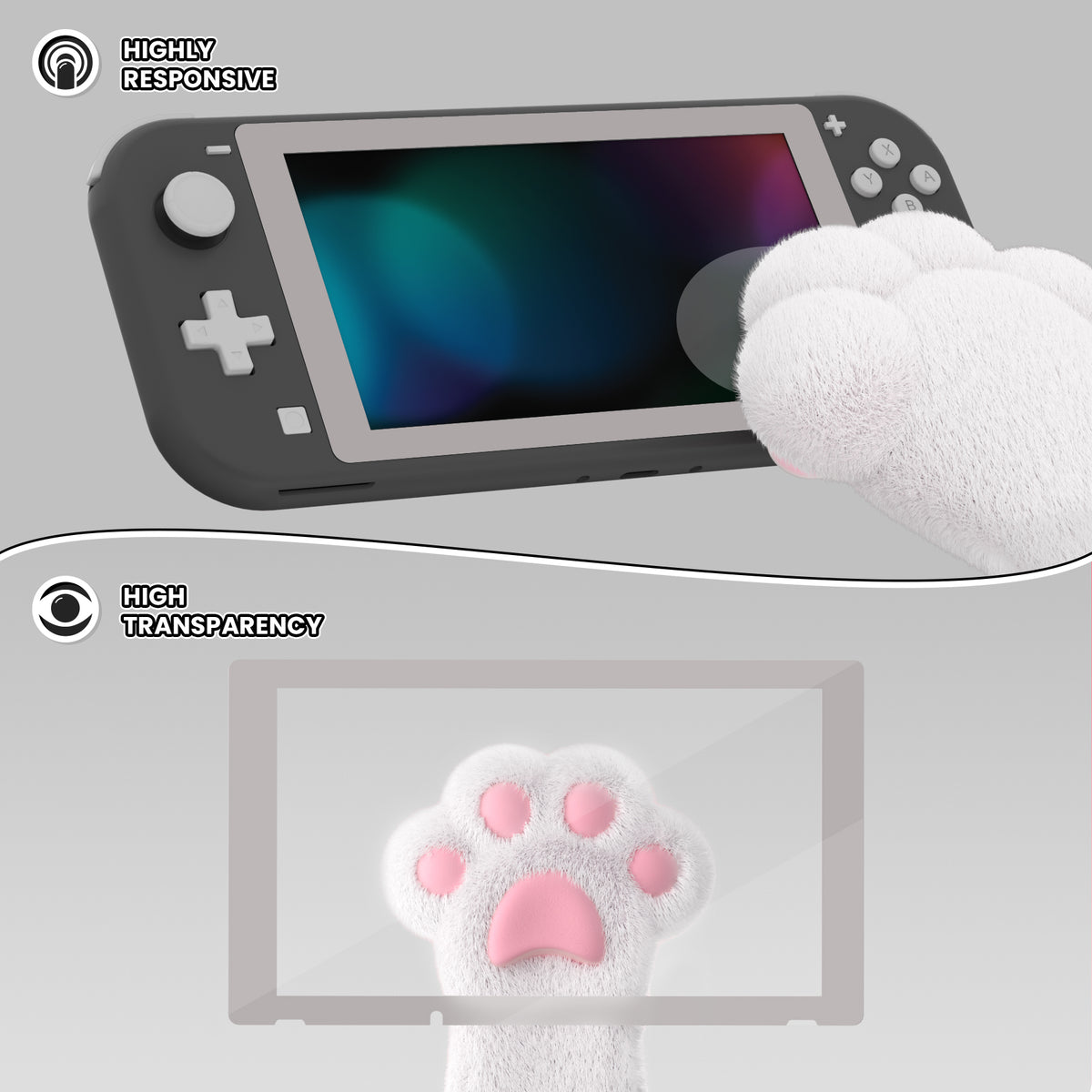 eXtremeRate Nintendo Switch Lite用2枚セット傷防止透明HD強化ガラススクリーン保護フィルム【レギュラーグレー】