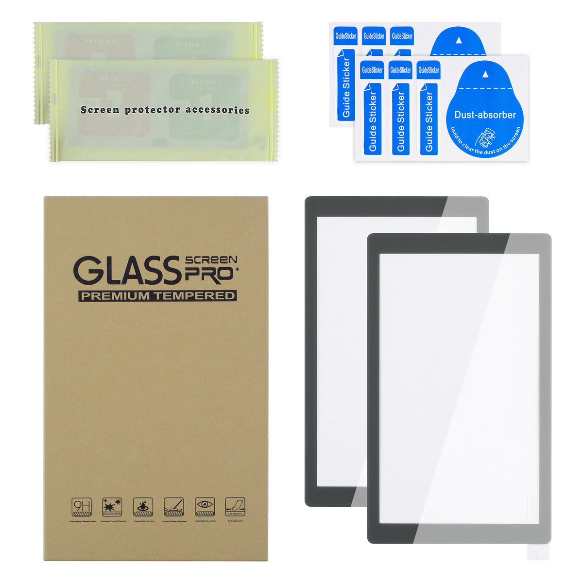 eXtremeRate 2-Pack Scratch-Resistant Clear HD Tempered Glass Screen Protector for Nintendo Switch Lite (Gray)