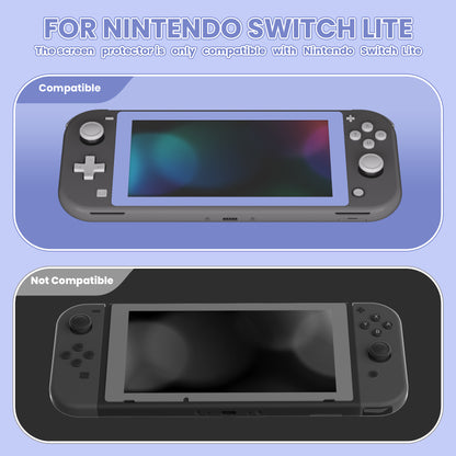 eXtremeRate 2-Pack Scratch-Resistant Clear HD Tempered Glass Screen Protector for Nintendo Switch Lite (Light Violet)