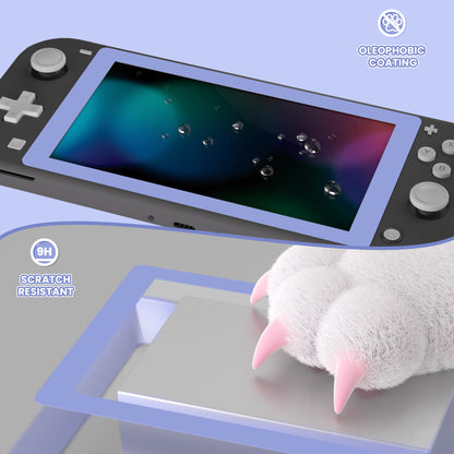 eXtremeRate 2-Pack Scratch-Resistant Clear HD Tempered Glass Screen Protector for Nintendo Switch Lite (Light Violet)