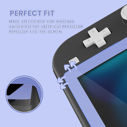 eXtremeRate 2-Pack Scratch-Resistant Clear HD Tempered Glass Screen Protector for Nintendo Switch Lite (Light Violet)