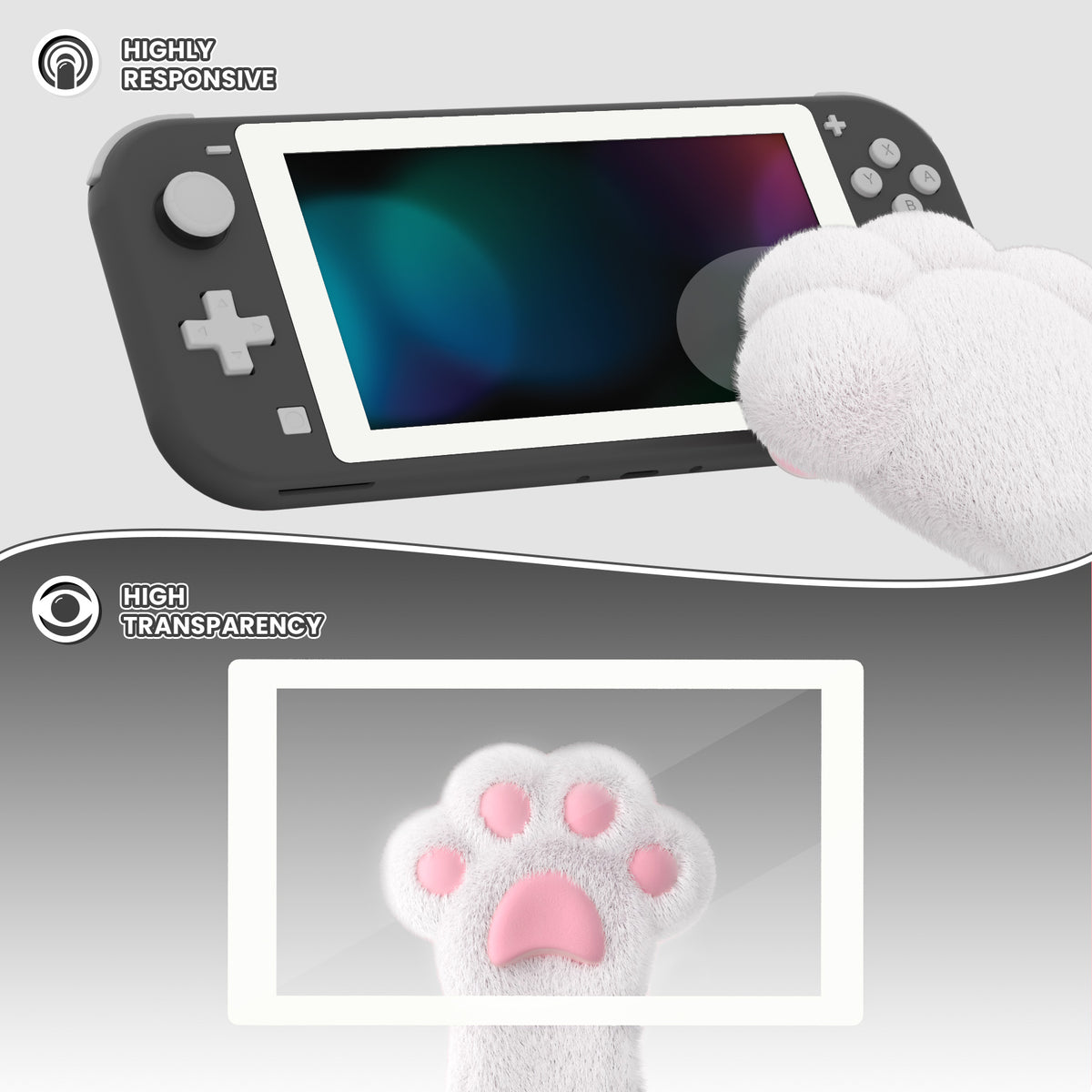eXtremeRate 2-Pack Scratch-Resistant Clear HD Tempered Glass Screen Protector for Nintendo Switch Lite (White)