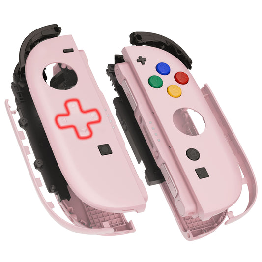 eXtremeRate Nintendo Switch 2対応ジョイコン交換フルセットシェルケース、方向ボタンバージョンボタン付き - デラックス版【チェリーブロッサムピンク】