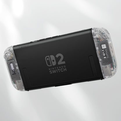 eXtremeRate Nintendo Switch 2対応ジョイコン交換フルセットシェルケース、方向ボタンバージョンボタン付き - デラックス版【クリア】