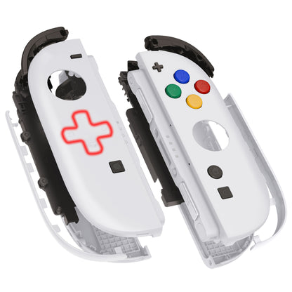 eXtremeRate Nintendo Switch 2対応ジョイコン交換フルセットシェルケース、方向ボタンバージョンボタン付き - デラックス版【ホワイト】