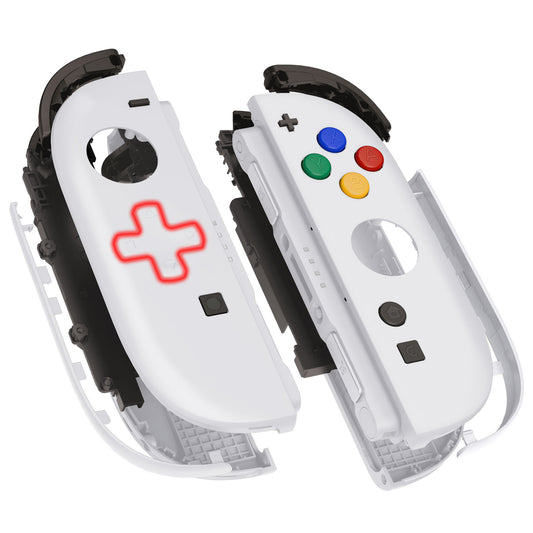 eXtremeRate Nintendo Switch 2対応ジョイコン交換フルセットシェルケース、方向ボタンバージョンボタン付き - デラックス版【ホワイト】