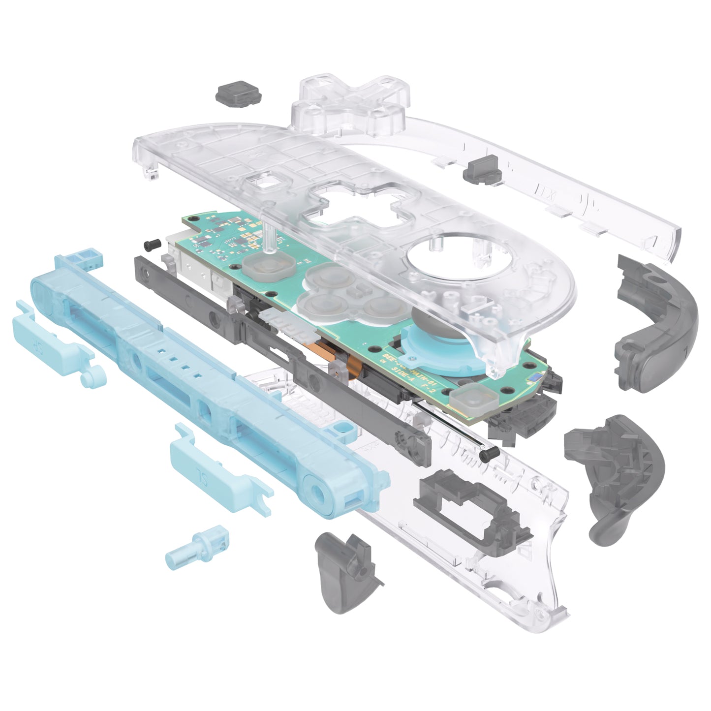 eXtremeRate Nintendo Switch 2対応ジョイコン交換フルセットシェルケース、方向ボタンバージョンボタン付き - エッセンス版【クリア】