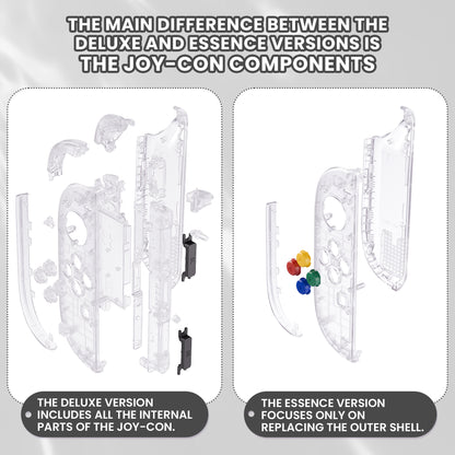 eXtremeRate Nintendo Switch 2対応ジョイコン交換フルセットシェルケース、ボタン付き - デラックス版【クリア】
