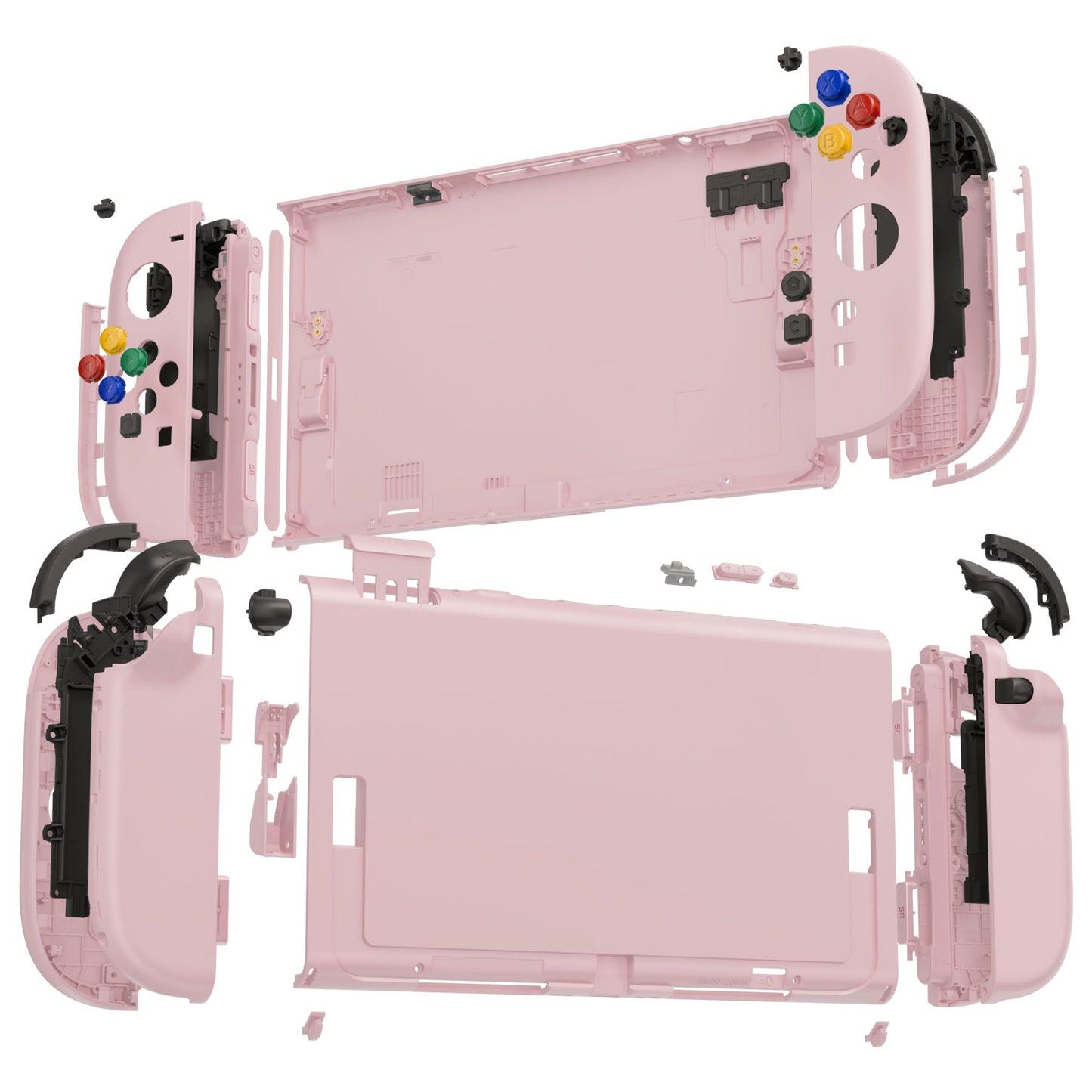 eXtremeRate Nintendo Switch 2対応交換フルセットシェル＆ボタン - デラックス版【チェリーブロッサムピンク】