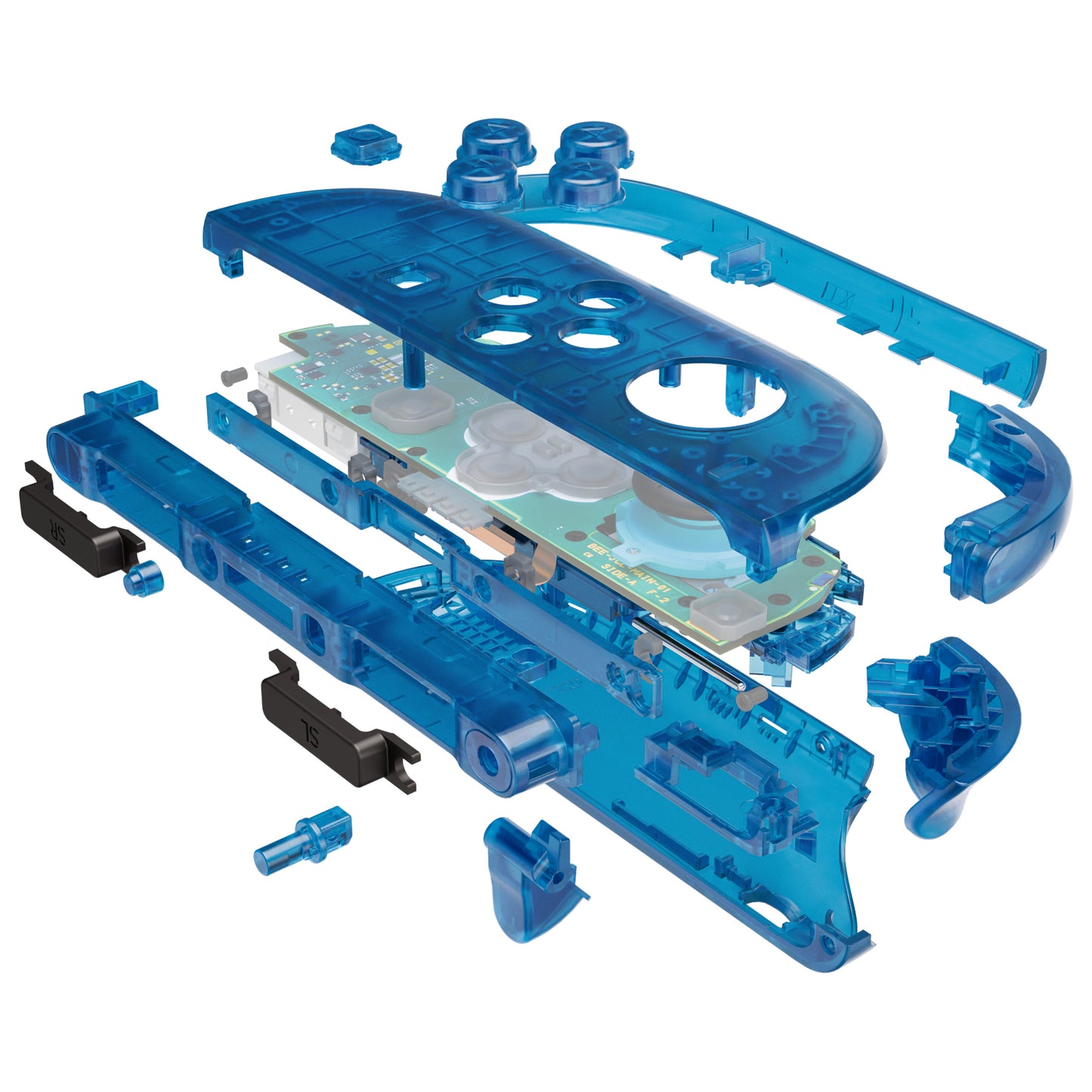 eXtremeRate Nintendo Switch 2対応交換フルセットシェル＆ボタン - デラックス版【クリアブルー】