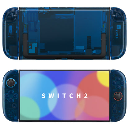 eXtremeRate Nintendo Switch 2対応交換フルセットシェル＆ボタン - デラックス版【クリアブルー】