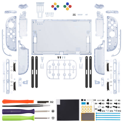 eXtremeRate Nintendo Switch 2対応交換フルセットシェル＆ボタン - デラックス版【クリアグレイシャーブルー】