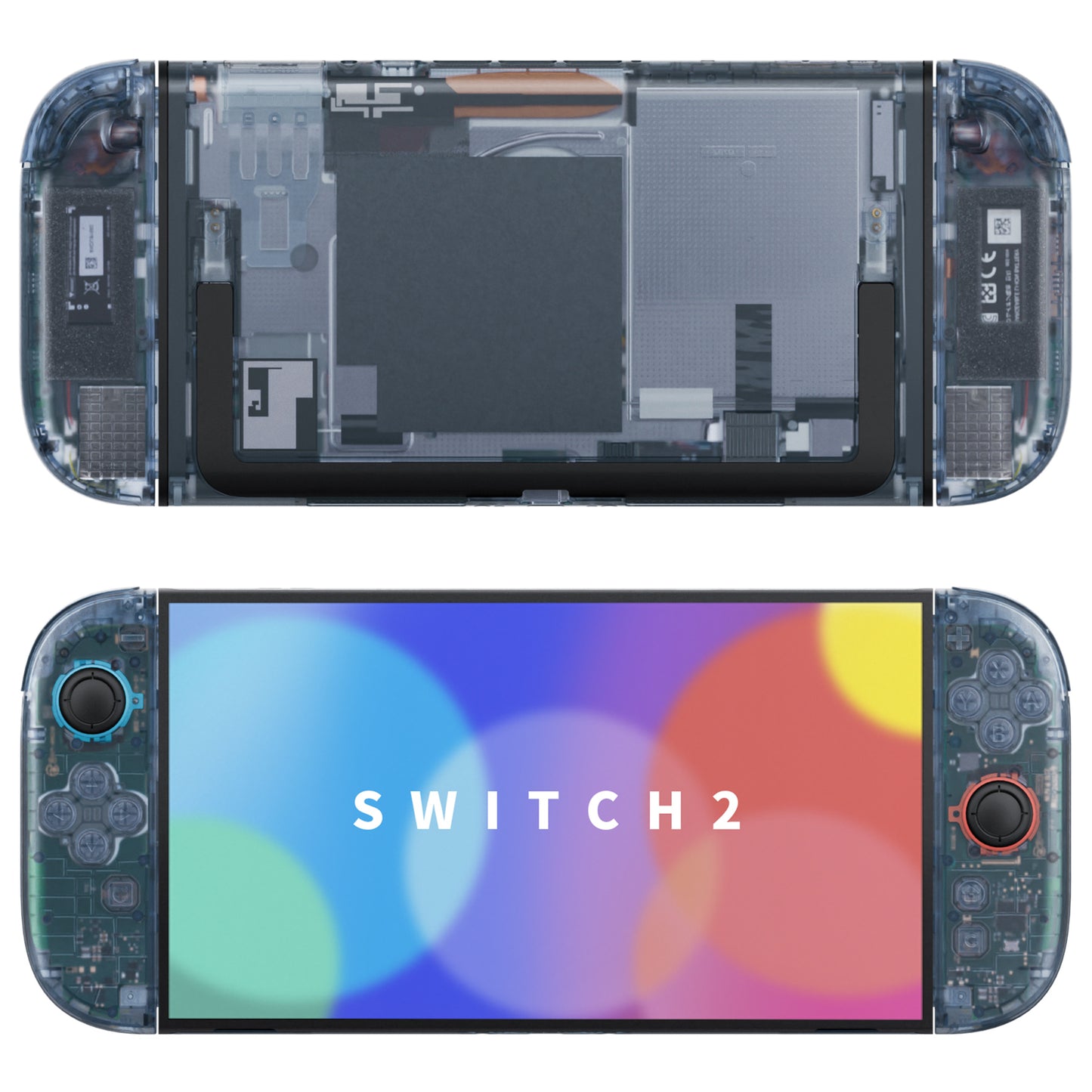 eXtremeRate Nintendo Switch 2対応交換フルセットシェル＆ボタン - デラックス版【クリアグレイシャーブルー】