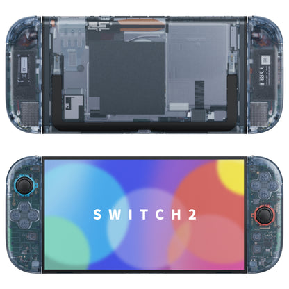 eXtremeRate Nintendo Switch 2対応交換フルセットシェル＆ボタン - デラックス版【クリアグレイシャーブルー】