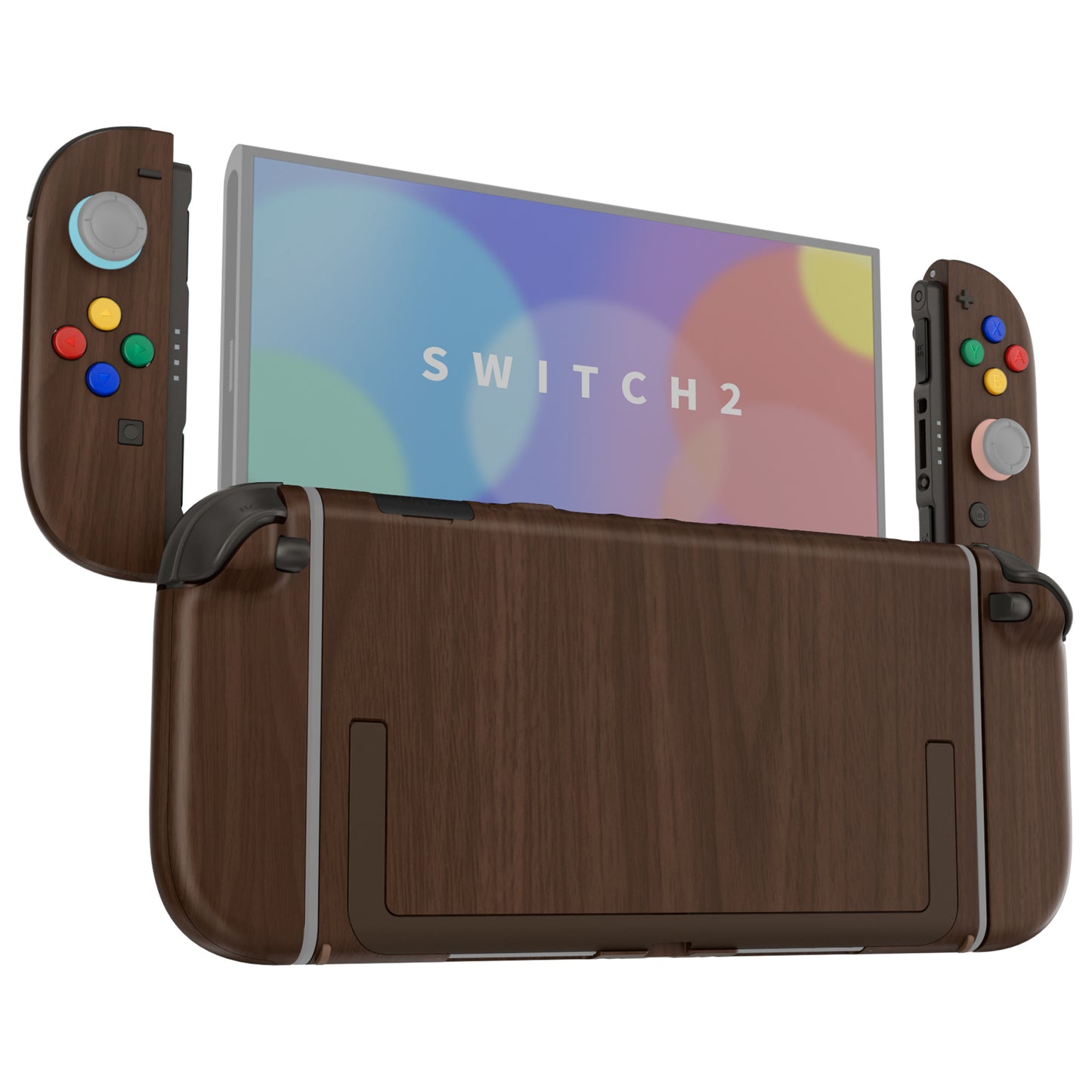 eXtremeRate Nintendo Switch 2対応交換フルセットシェル＆ボタン - デラックス版【木目調デザイン】