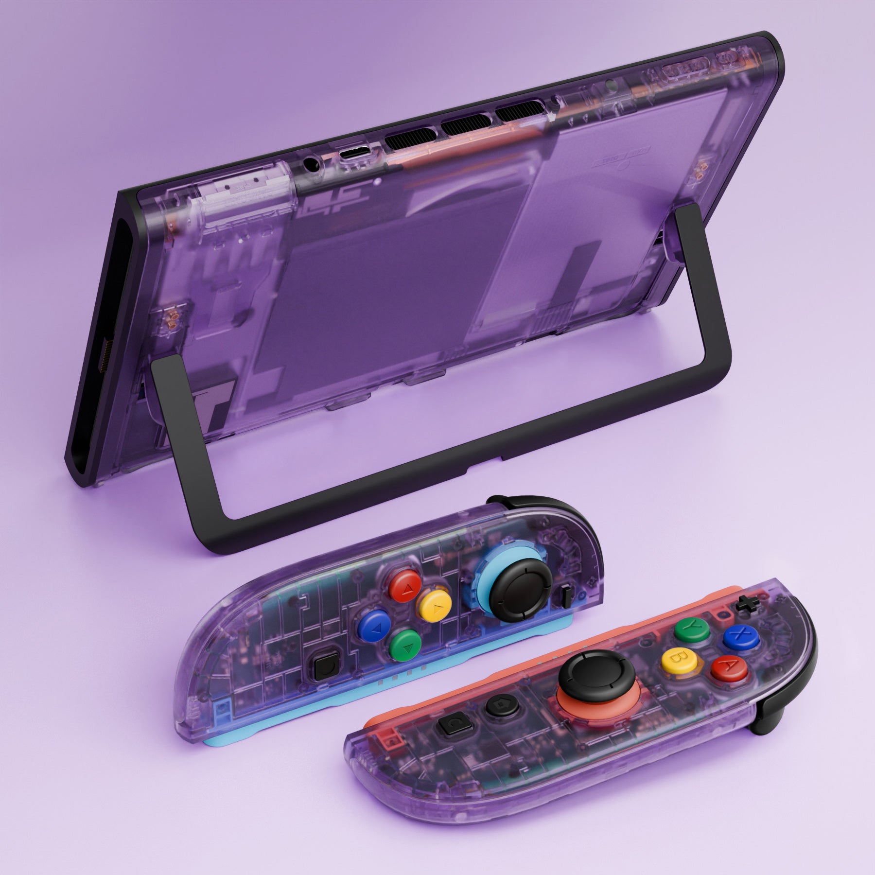 【美品】Nintendo Switch 本体(青/紫) バッテリー拡張モデル eXtremeRate Nintendo Switch 2対応交換フルセットシェル＆ボタン