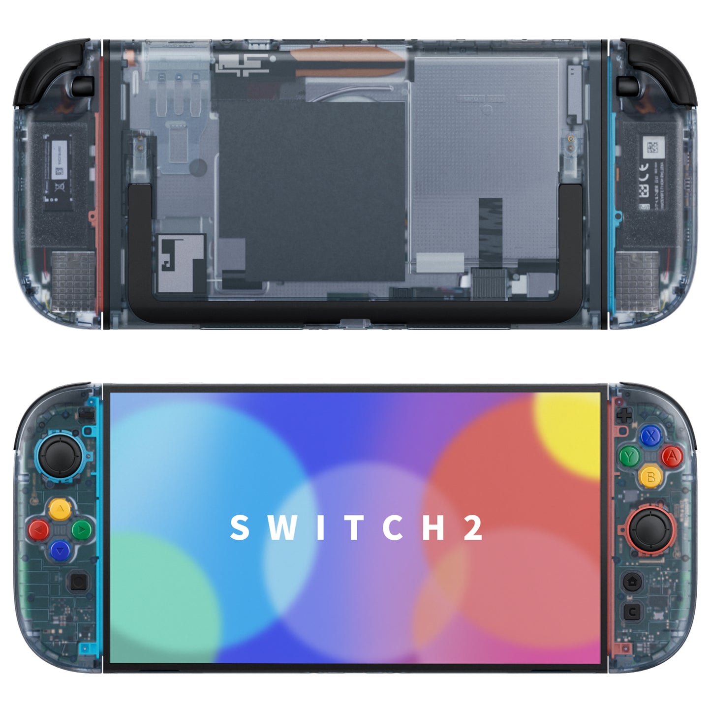 eXtremeRate Nintendo Switch 2対応交換フルセットシェル＆ボタン - エッセンス版【クリアグレイシャーブルー】