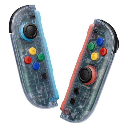 eXtremeRate Nintendo Switch 2対応交換フルセットシェル＆ボタン - エッセンス版【クリアグレイシャーブルー】