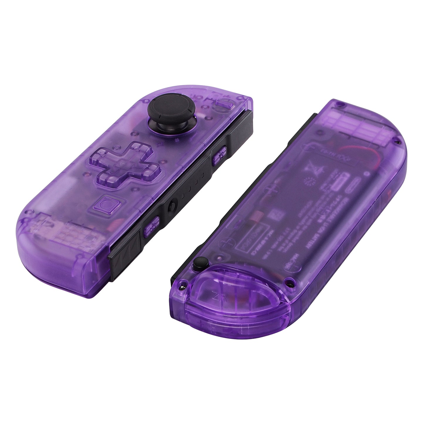 eXtremeRate NS Switch用ジョイコン交換フルセットシェルケース、方向キーバージョンボタン付き【クリアパープル】