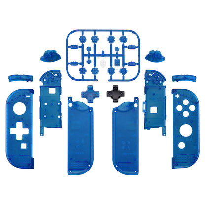 eXtremeRate NS Switch Joy-Con Replacement Full Shell Case with D-Pad Version Buttons (Clear Blue)