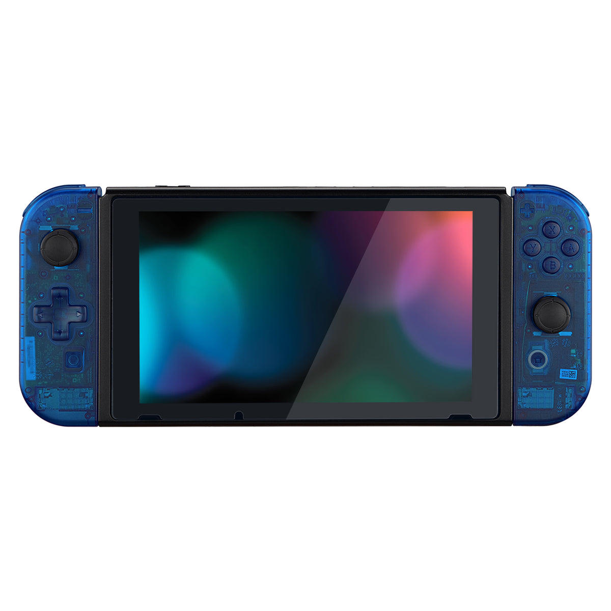 eXtremeRate NS Switch Joy-Con Replacement Full Shell Case with D-Pad Version Buttons (Clear Blue)