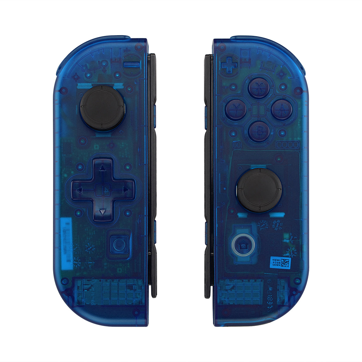 eXtremeRate NS Switch Joy-Con Replacement Full Shell Case with D-Pad Version Buttons (Clear Blue)