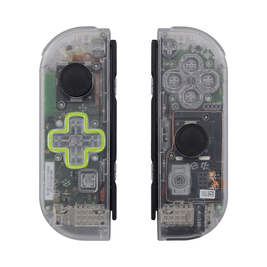 eXtremeRate NS Switch用ジョイコン交換フルセットシェルケース、方向キーバージョンボタン付き【クリア】