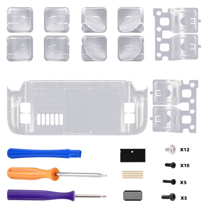 eXtremeRate Steam Deck LCD&OLED対応用交換式背面ボタン搭載ボトムシェル【クリア】