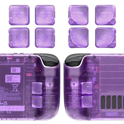 eXtremeRate Steam Deck LCD & OLED対応用交換式背面ボタン搭載ボトムシェル【クリアパープル】
