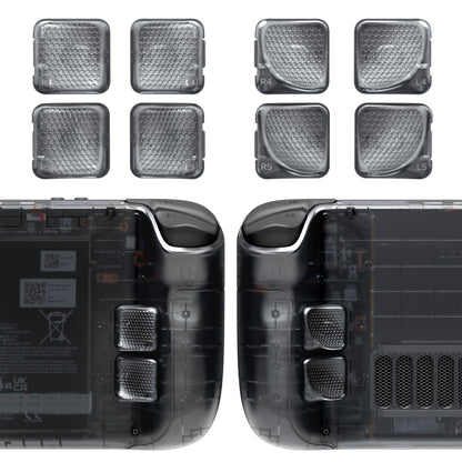 eXtremeRate Steam Deck LCD & OLED対応用交換式背面ボタン搭載ボトムシェル【クリアブラック】