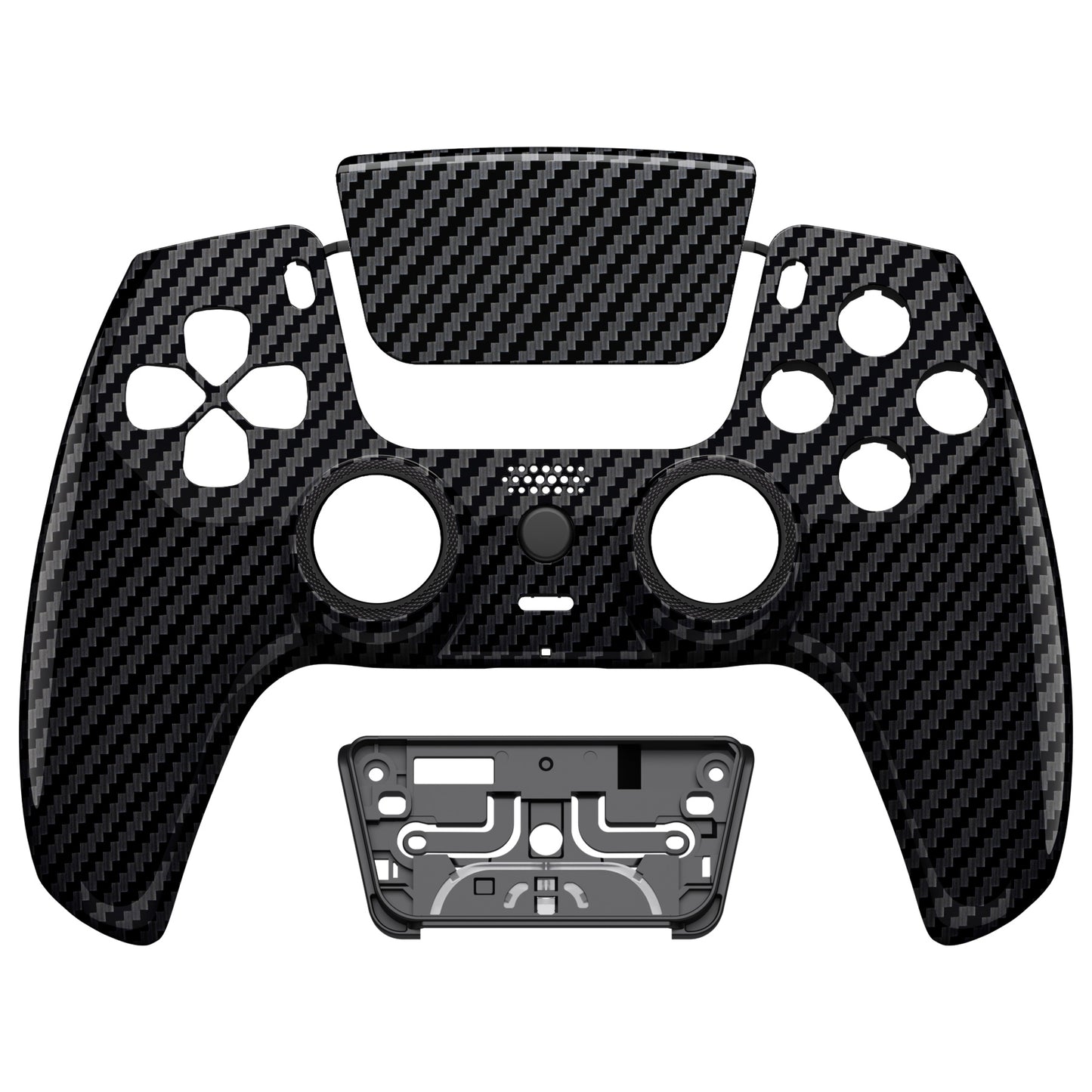 eXtremeRate PS5コントローラーBDM-010/020/030/040/050対応LUNA再設計交換対応用フロントシェル＆タッチパッド【グラファイトカーボンファイバー】