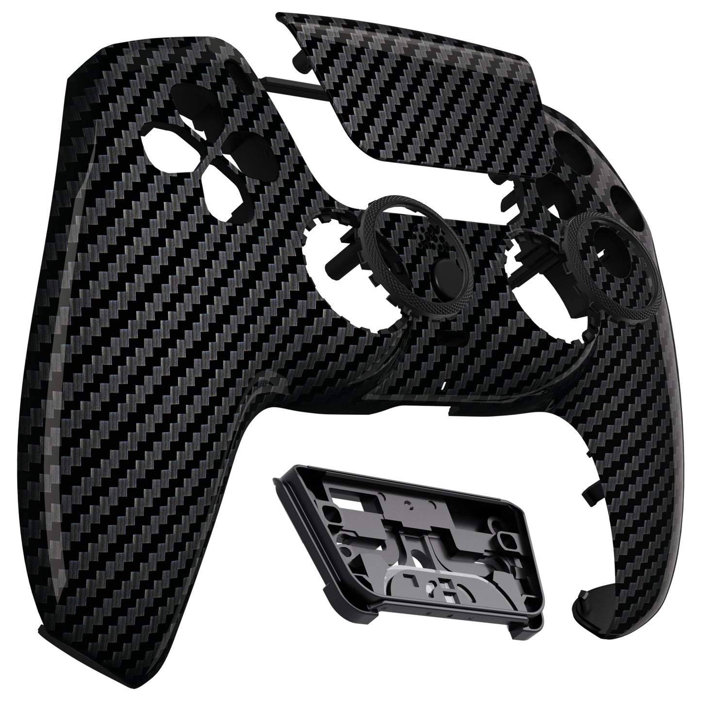 eXtremeRate PS5コントローラーBDM-010/020/030/040/050対応LUNA再設計交換対応用フロントシェル＆タッチパッド【グラファイトカーボンファイバー】