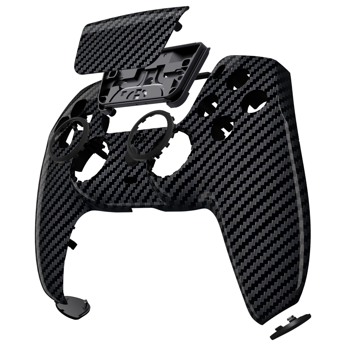 eXtremeRate PS5コントローラーBDM-010/020/030/040/050対応LUNA再設計交換対応用フロントシェル＆タッチパッド【グラファイトカーボンファイバー】