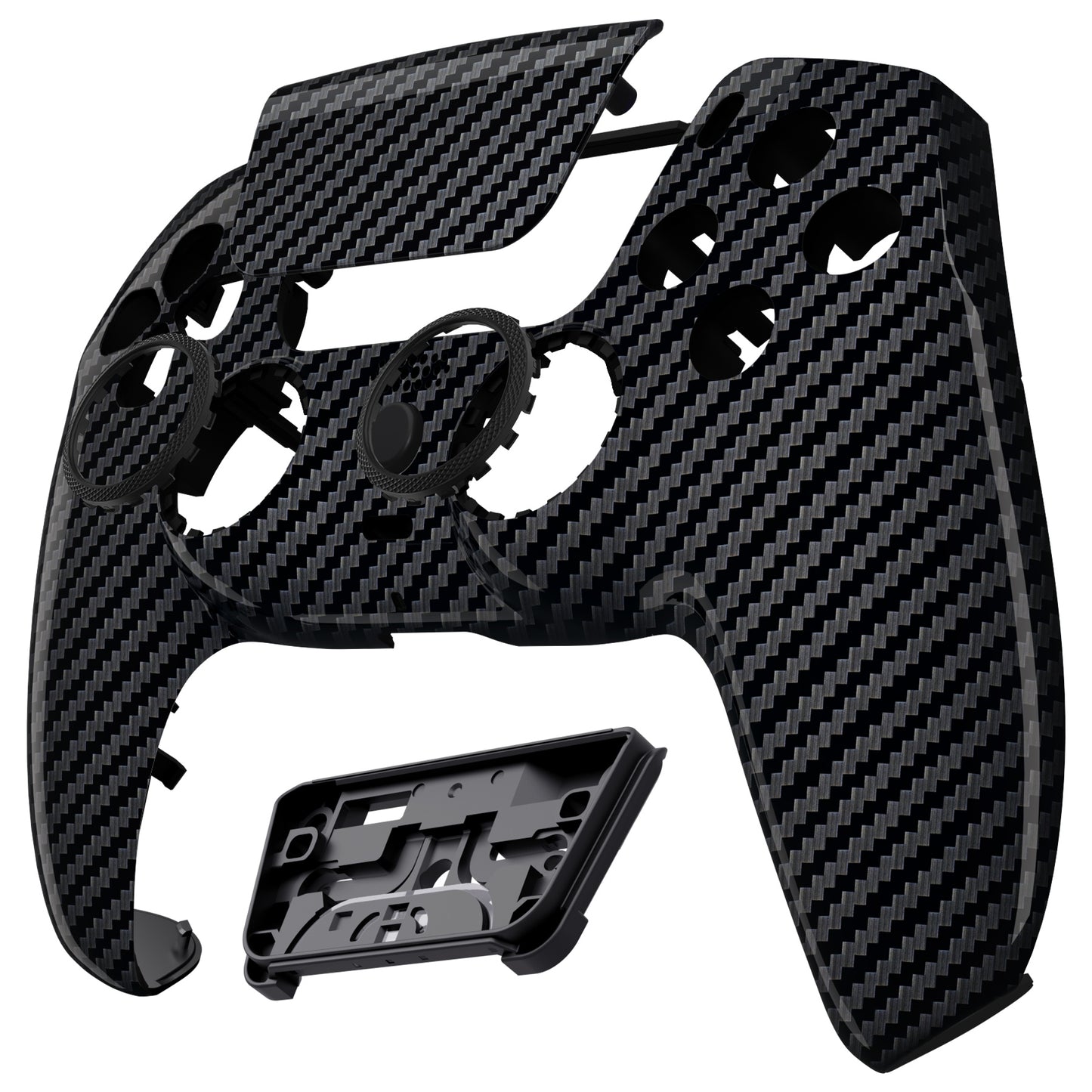 eXtremeRate PS5コントローラーBDM-010/020/030/040/050対応LUNA再設計交換対応用フロントシェル＆タッチパッド【グラファイトカーボンファイバー】