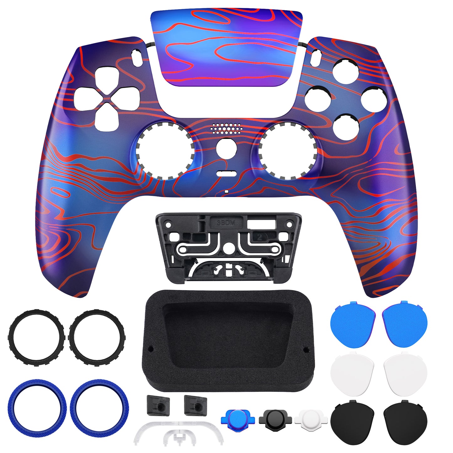 eXtremeRate PS5コントローラーBDM-010/020/030/040/050対応LUNA再設計交換対応用フロントシェル＆タッチパッド【ダマスクス】