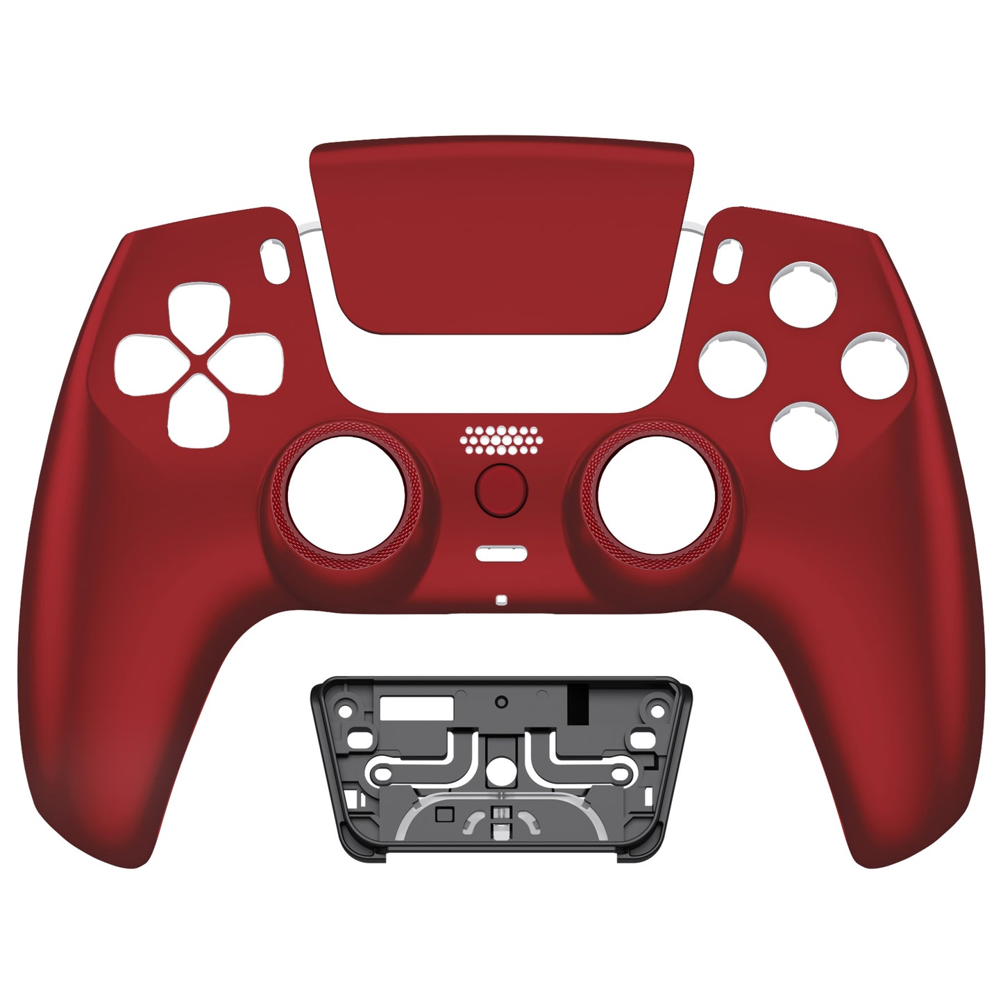 eXtremeRate PS5コントローラーBDM-010/020/030/040/050/060対応LUNA再設計交換対応用フロントシェル＆タッチパッド【スカーレットレッド】