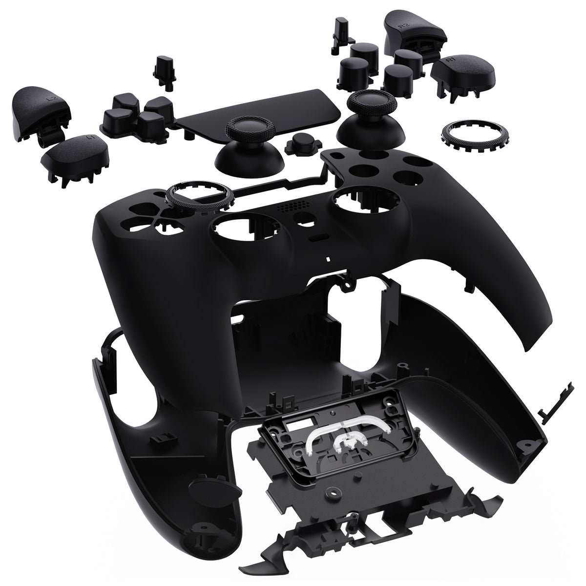 eXtremeRate LUNA Redesigned Replacement Full Shell & Button Set for PS5 Controller BDM-030/040/050 (Black)