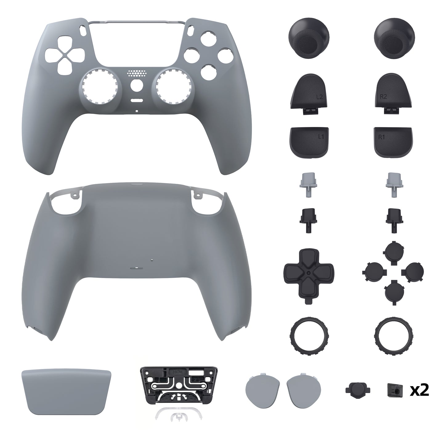 eXtremeRate PS5コントローラーBDM-030/040/050対応LUNA再設計交換対応用フルセットシェル＆ボタン【ニューホープグレイ】