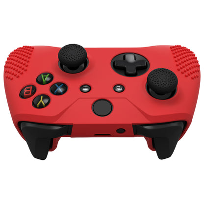 eXtremeRate PlayVital Xbox One X&Sコントローラー用滑り止め保護シリコンケースサムグリップキャップ付き【レッド】