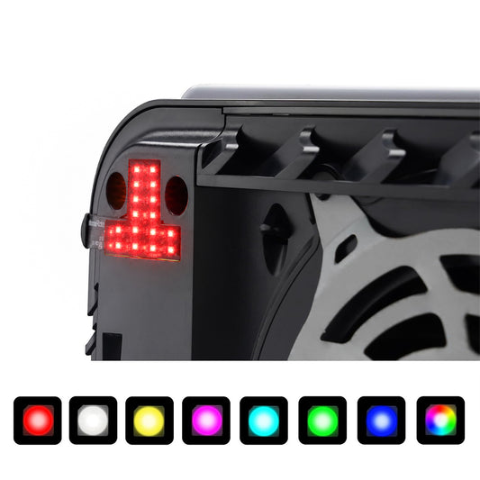 eXtremeRate RGB Rainbow Logo LED Kit for PS5 Disc & Digital Consoles - 7 Colors, 40 Effects