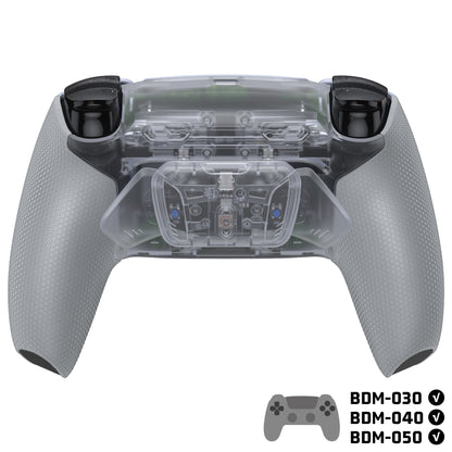 eXtremeRate PS5コントローラーBDM-030/040/050対応用RISE4 Plus MAXバックパドルキット、クリッキートリガーストップ＆ラバーグリップ付き【クリア&グレー】