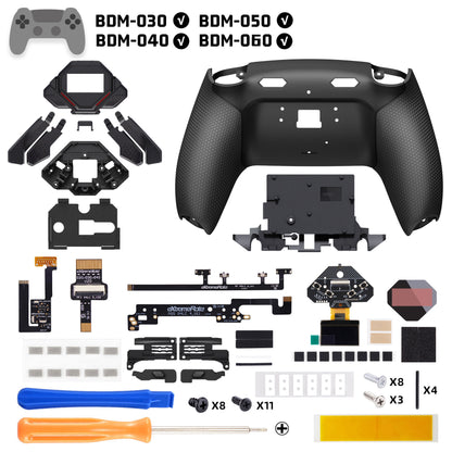 eXtremeRate PS5コントローラーBDM-030/040/050/060対応用リアルメタルボタン (RMB) バージョンSPARKバックパドルキット【ブラック】