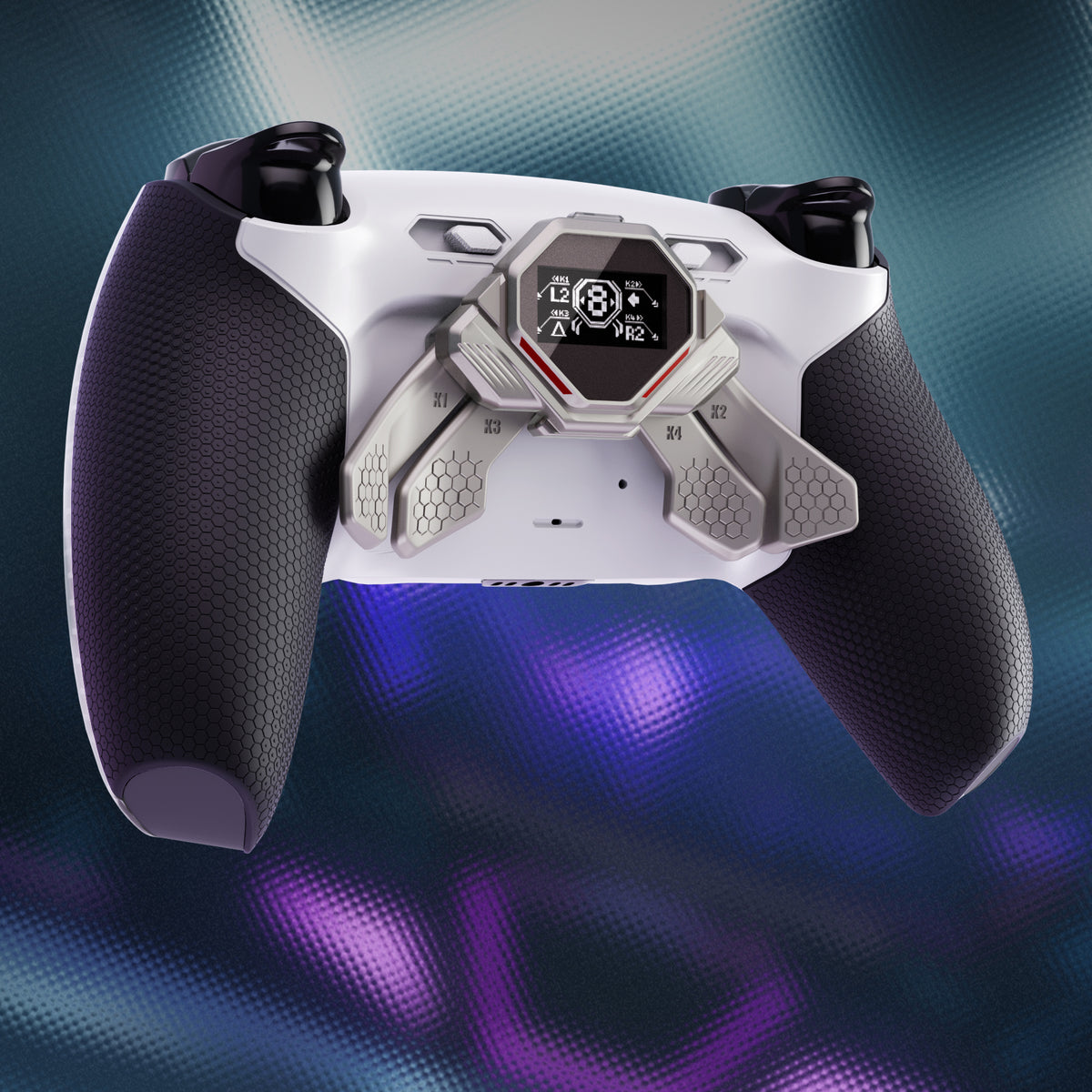 eXtremeRate PS5コントローラーBDM-030/040/050/060対応用リアルメタルボタン (RMB) バージョンSPARKバックパドルキット【ホワイト＆ブラック】