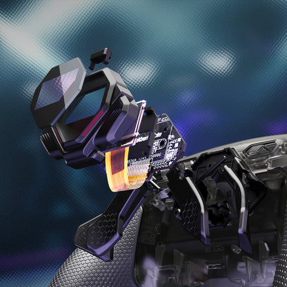 eXtremeRate PS5コントローラーBDM-030/040/050/060対応用リアルメタルボタン (RMB) バージョンSPARKバックパドルキット【クリア&ブラック】