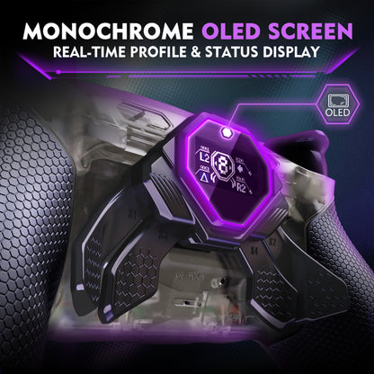 eXtremeRate PS5コントローラーBDM-030/040/050/060対応用リアルメタルボタン (RMB) バージョンSPARKバックパドルキット【クリア&ブラック】