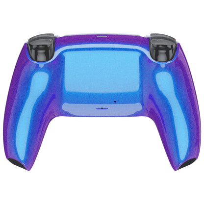 eXtremeRate PS5コントローラーBDM-010/020/030/040/050対応交換対応用バックハウジングボトムシェル【カメレオンパープルブルー】