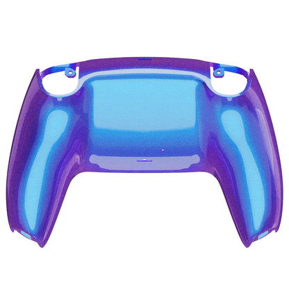 eXtremeRate PS5コントローラーBDM-010/020/030/040/050対応交換対応用バックハウジングボトムシェル【カメレオンパープルブルー】